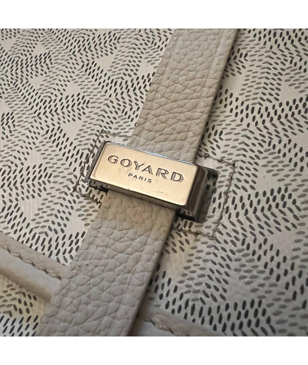 GOYARD Белая кожаная сумка на плечо, фото 3