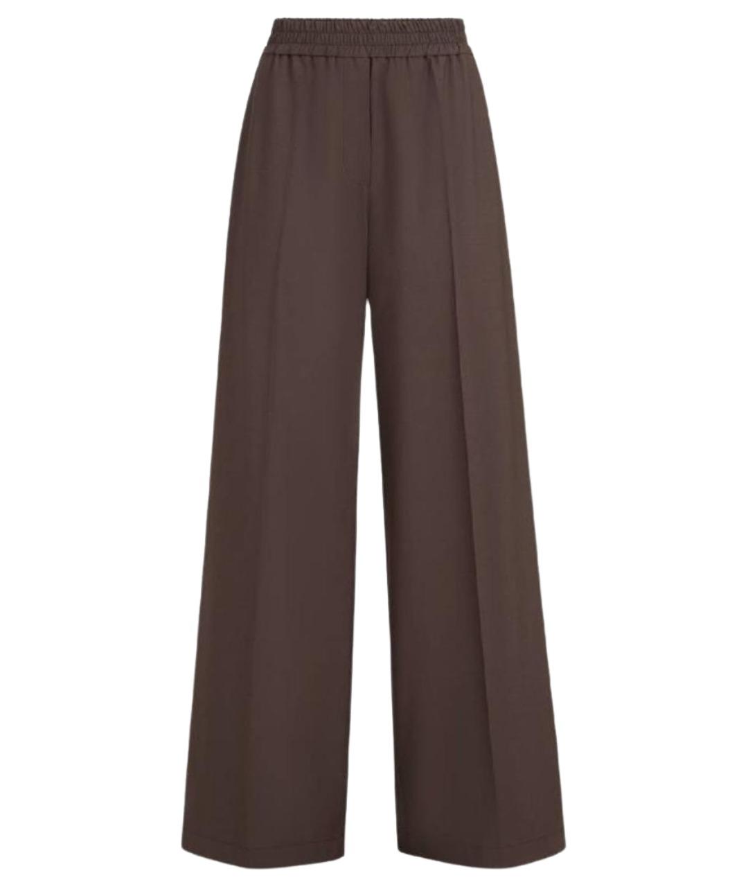 BRUNELLO CUCINELLI Коричневые шерстяные брюки широкие, фото 1