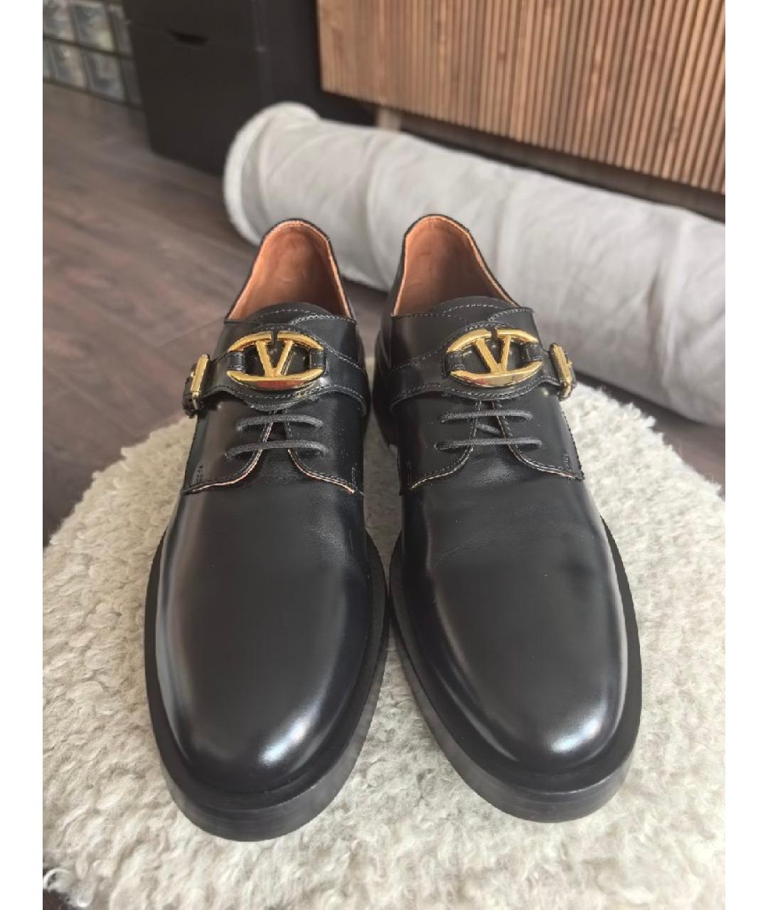 VALENTINO Черные кожаные брогги и оксфорды, фото 2