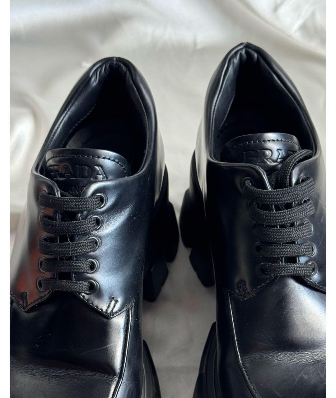 PRADA Черные кожаные брогги и оксфорды, фото 5