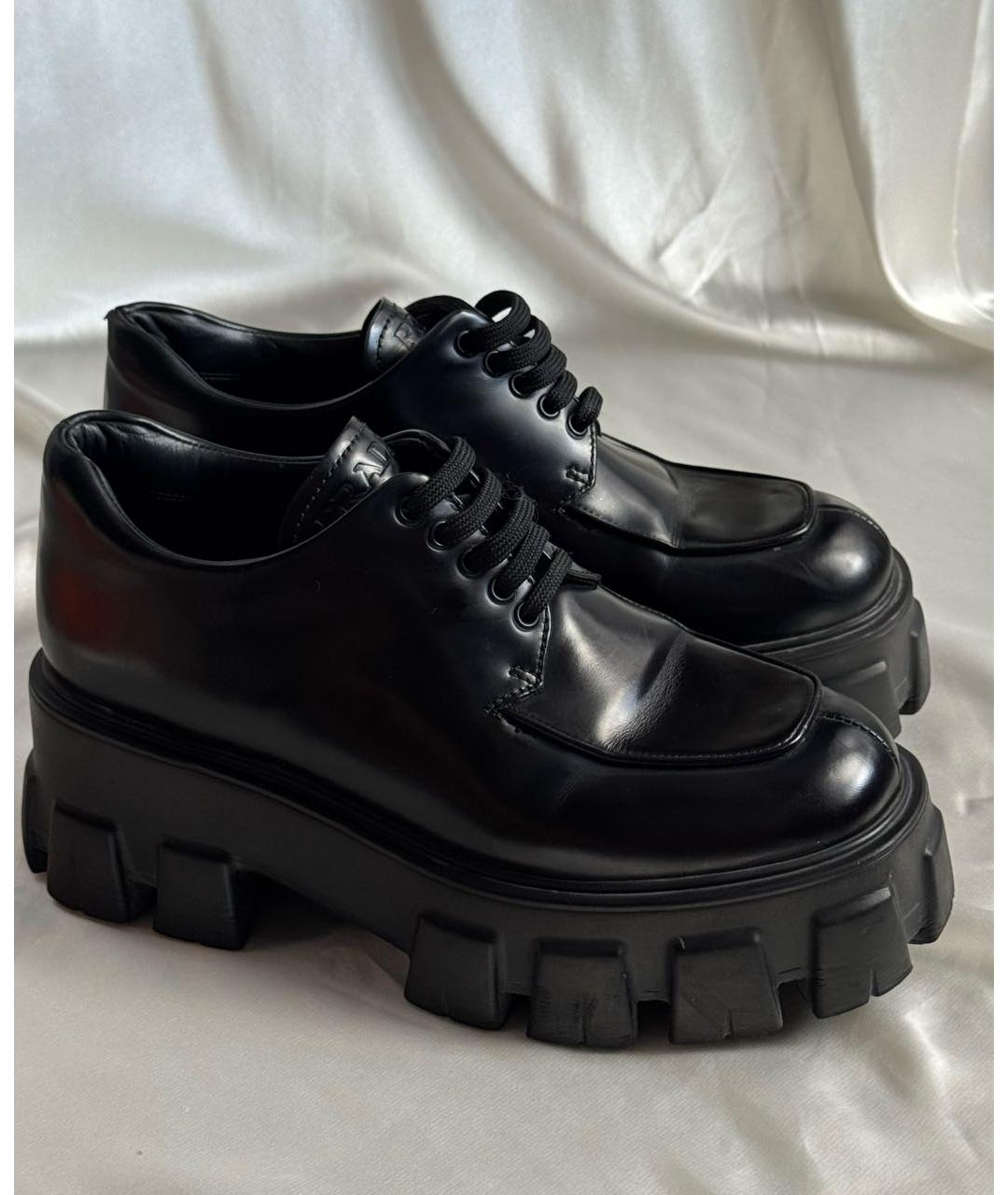 PRADA Черные кожаные брогги и оксфорды, фото 8