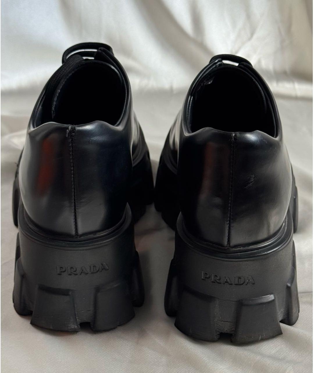 PRADA Черные кожаные брогги и оксфорды, фото 4