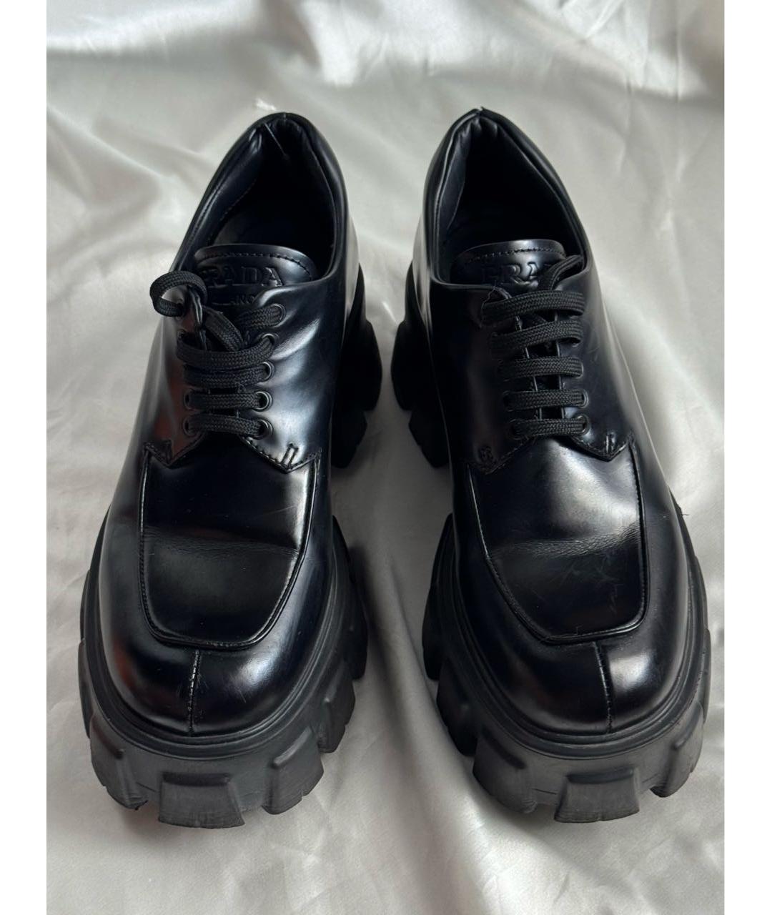 PRADA Черные кожаные брогги и оксфорды, фото 3
