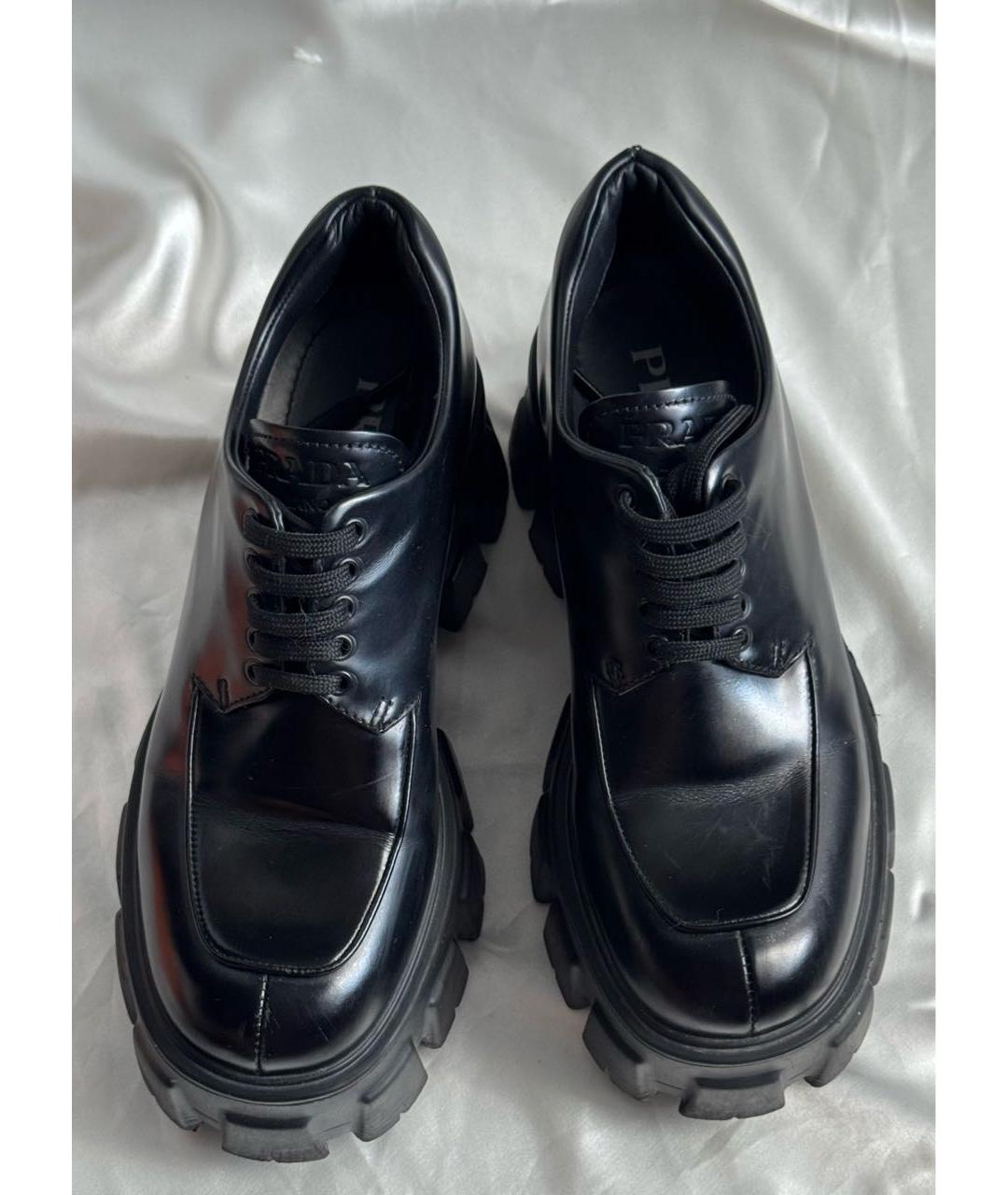 PRADA Черные кожаные брогги и оксфорды, фото 2