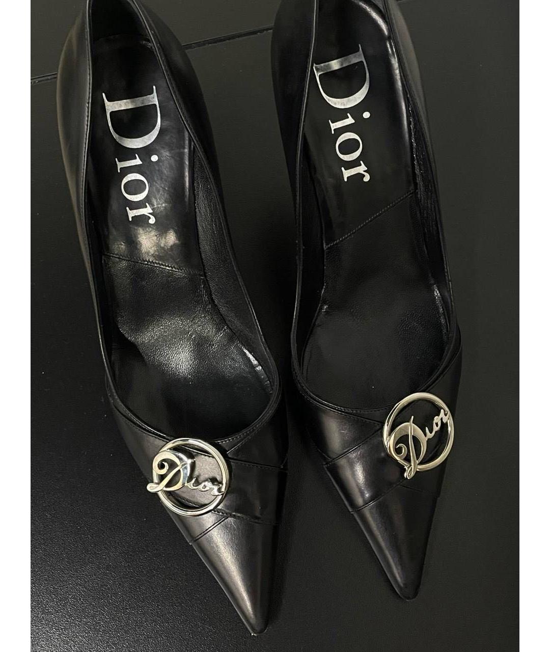 CHRISTIAN DIOR Черные кожаные туфли, фото 8