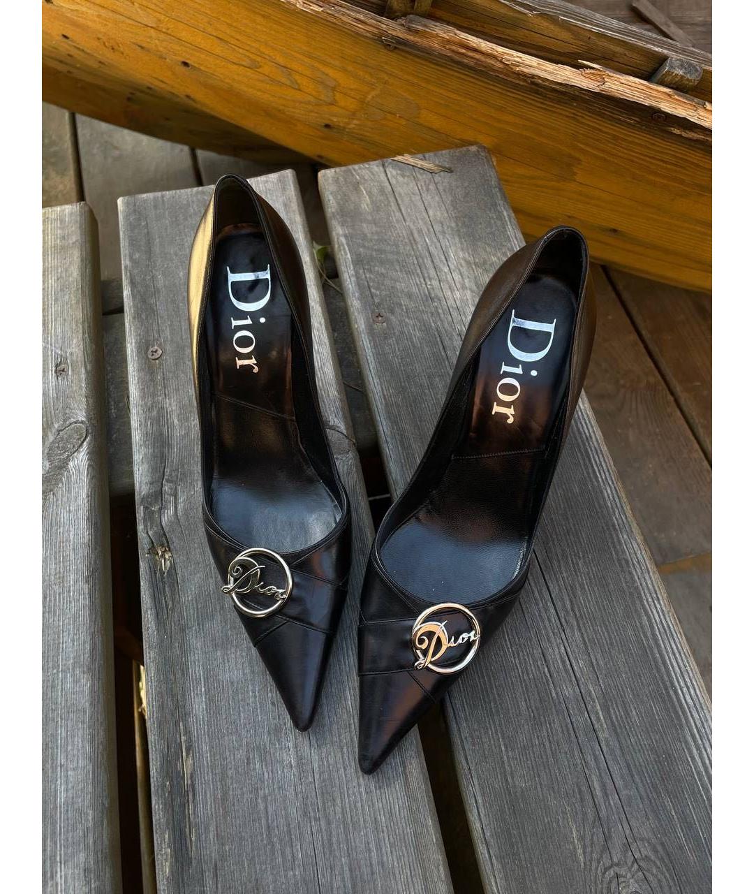 CHRISTIAN DIOR Черные кожаные туфли, фото 3