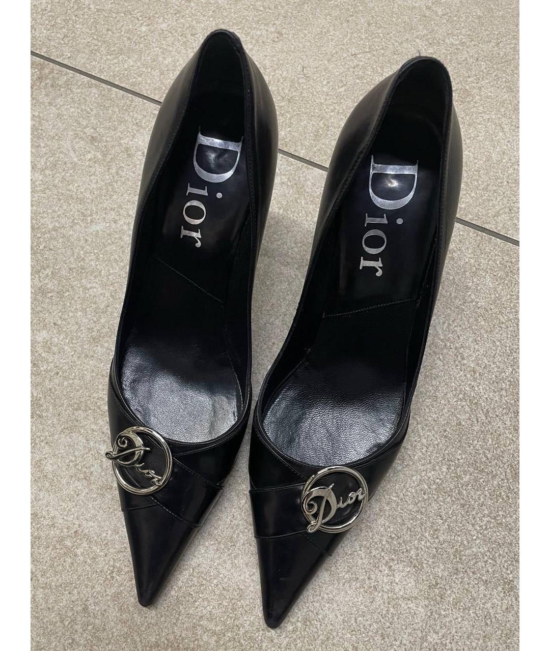 CHRISTIAN DIOR Черные кожаные туфли, фото 7