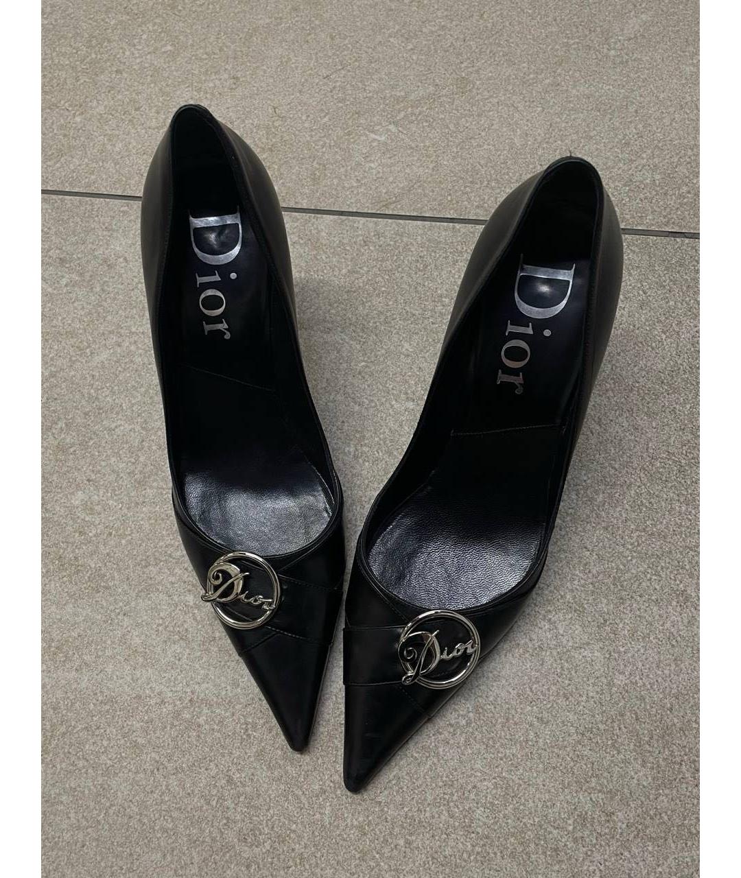 CHRISTIAN DIOR Черные кожаные туфли, фото 6