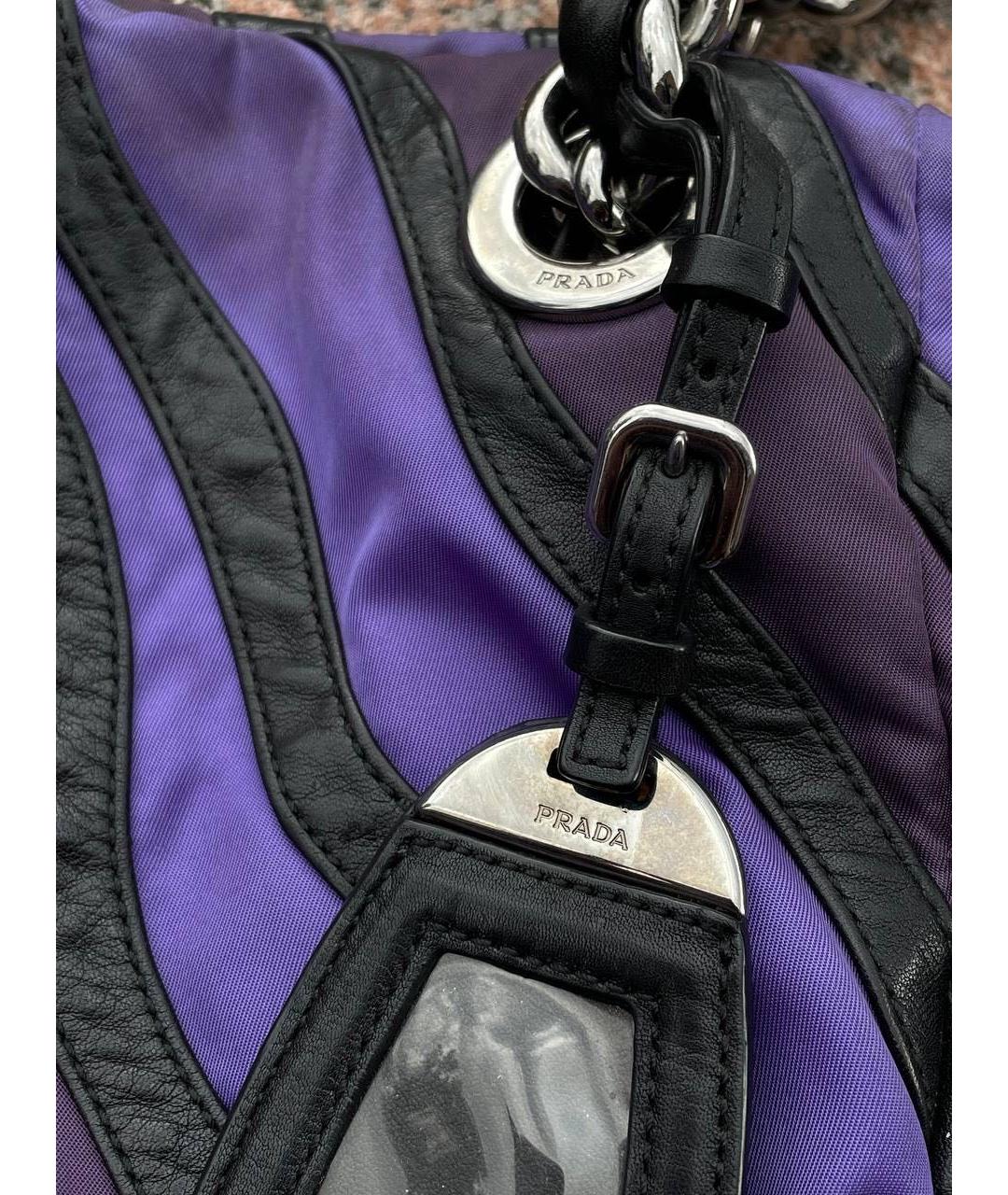 PRADA Фиолетовая кожаная сумка тоут, фото 7