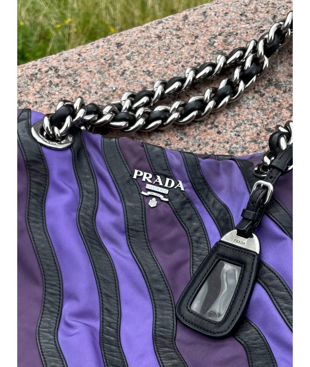 PRADA Фиолетовая кожаная сумка тоут, фото 2