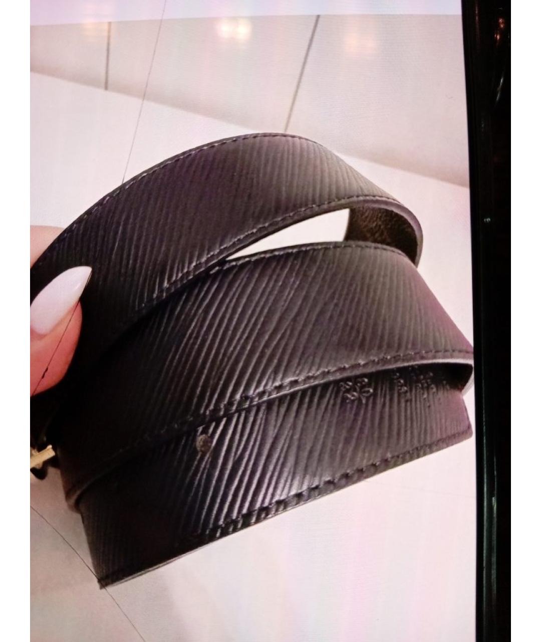 LOUIS VUITTON Черный кожаный ремень, фото 5