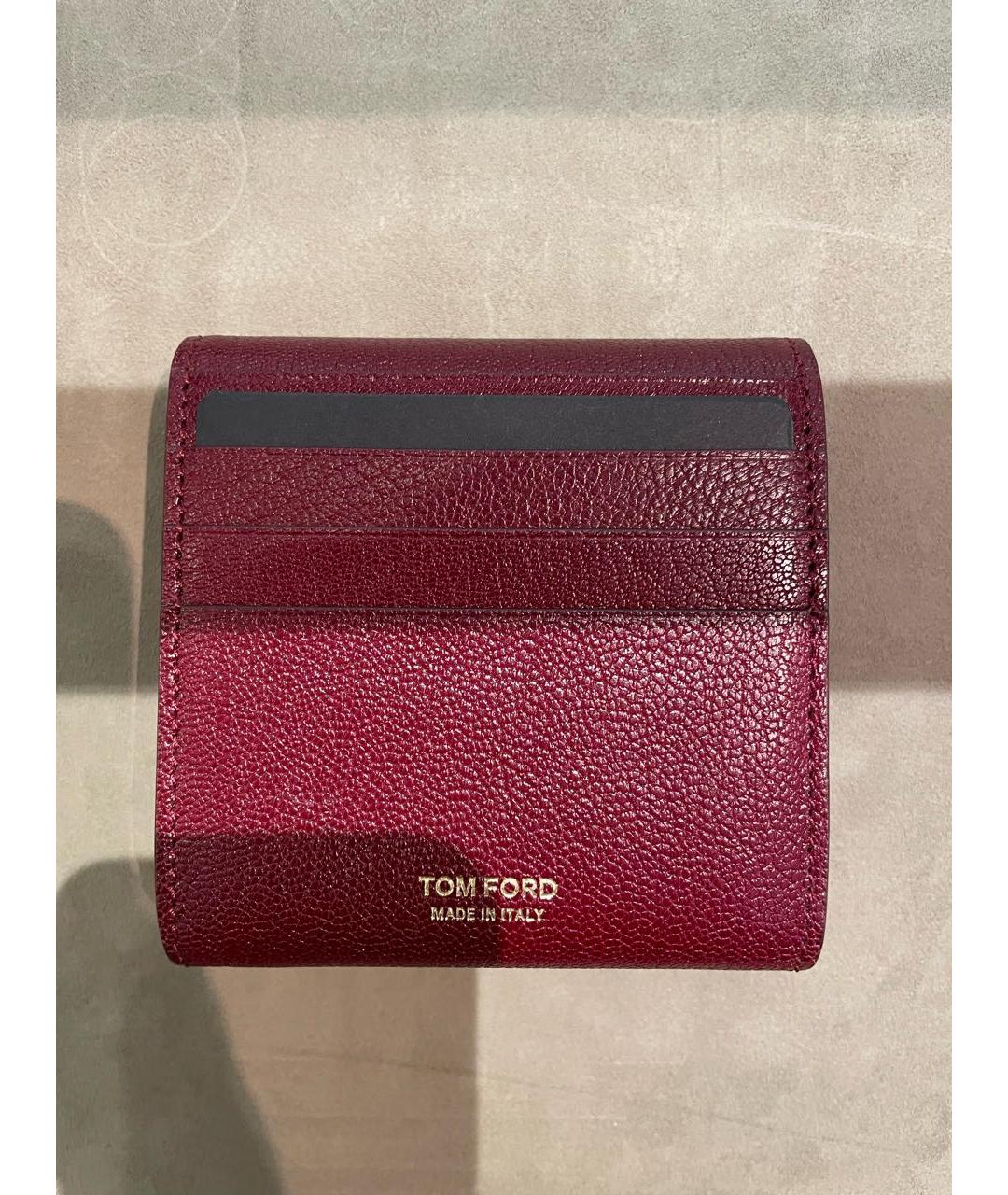 TOM FORD Бордовый кожаный кошелек, фото 2