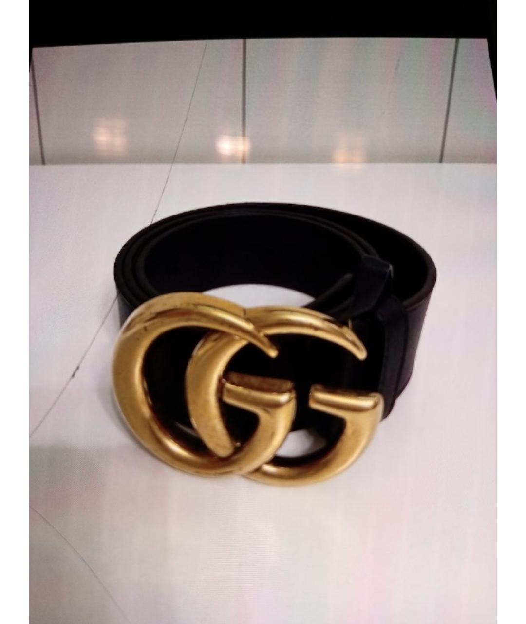 GUCCI Черный кожаный ремень, фото 5