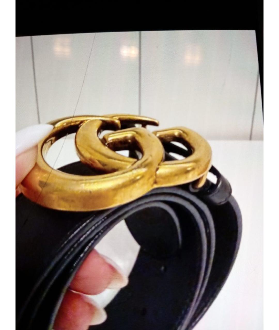 GUCCI Черный кожаный ремень, фото 3