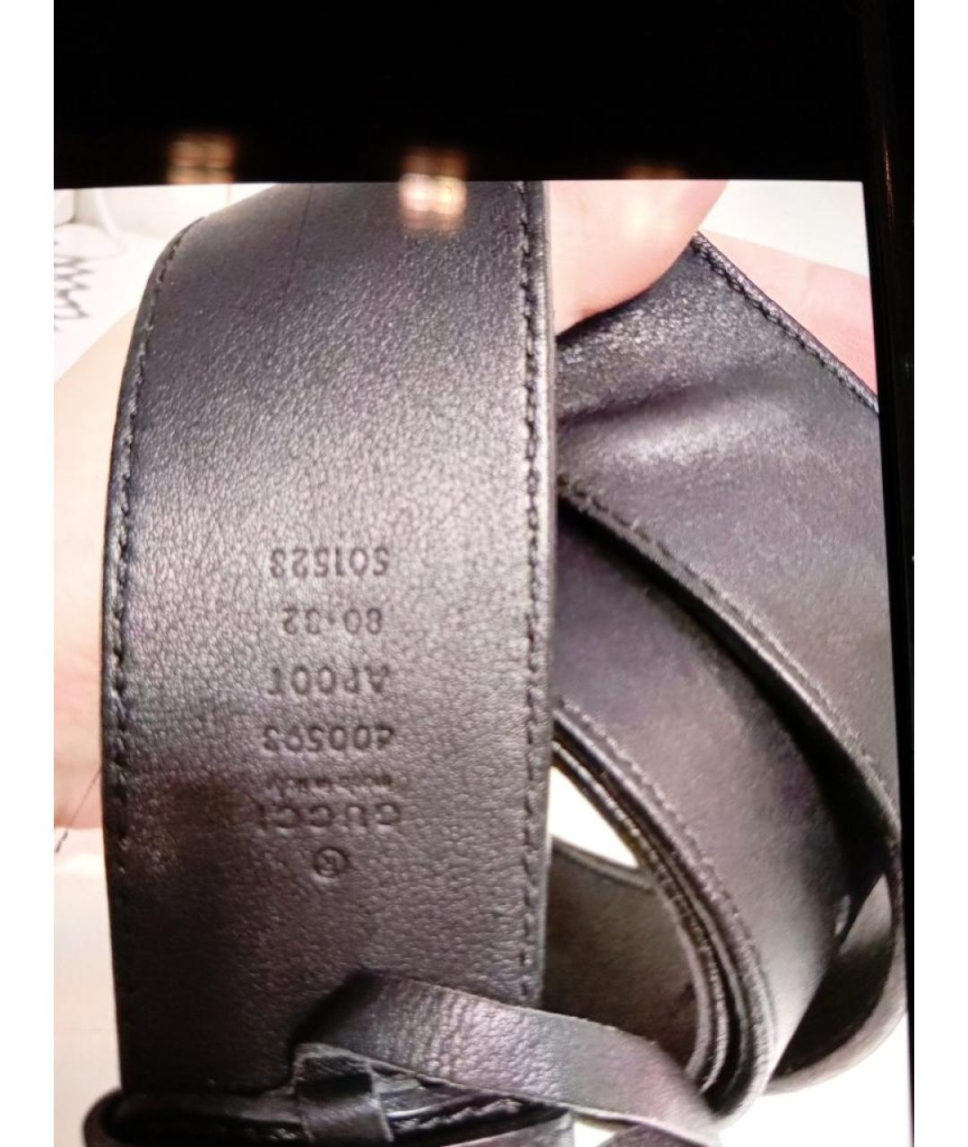 GUCCI Черный кожаный ремень, фото 4