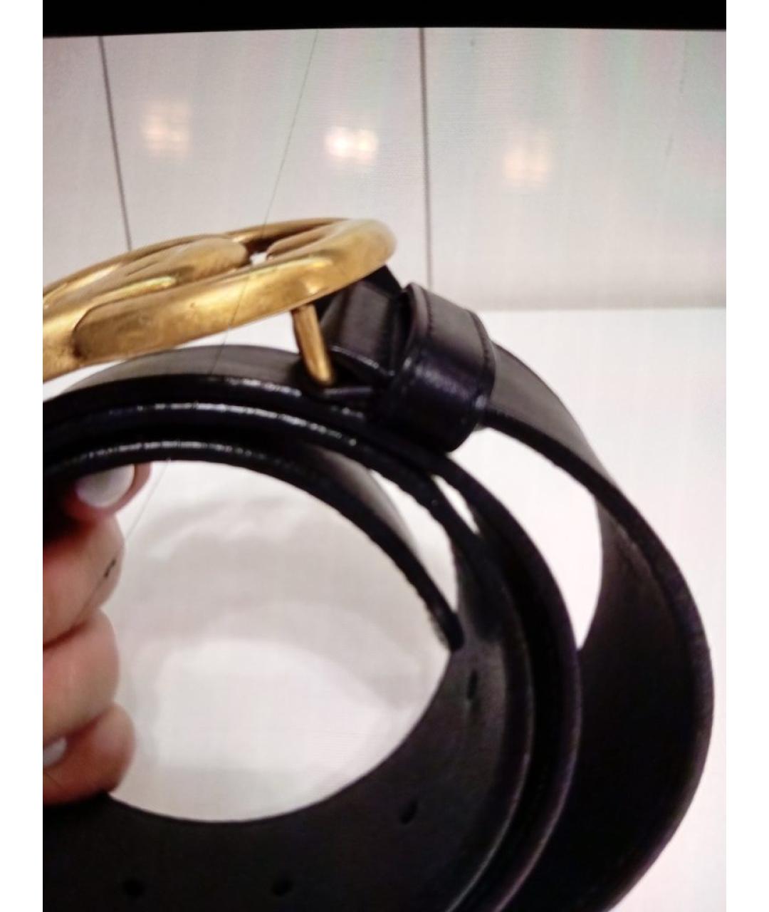 GUCCI Черный кожаный ремень, фото 2