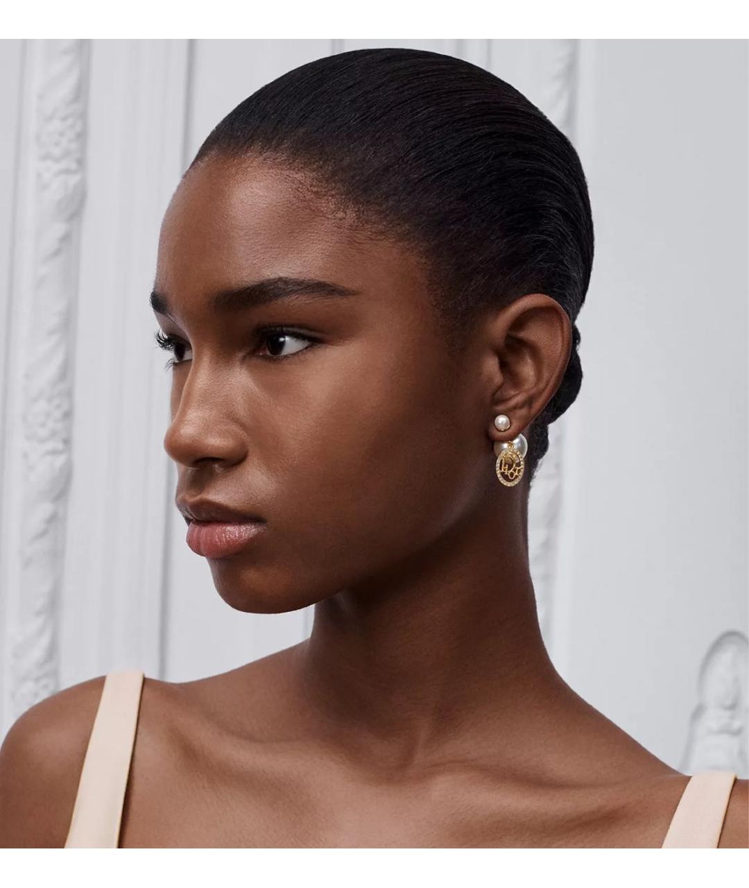 CHRISTIAN DIOR Золотые металлические серьги, фото 2