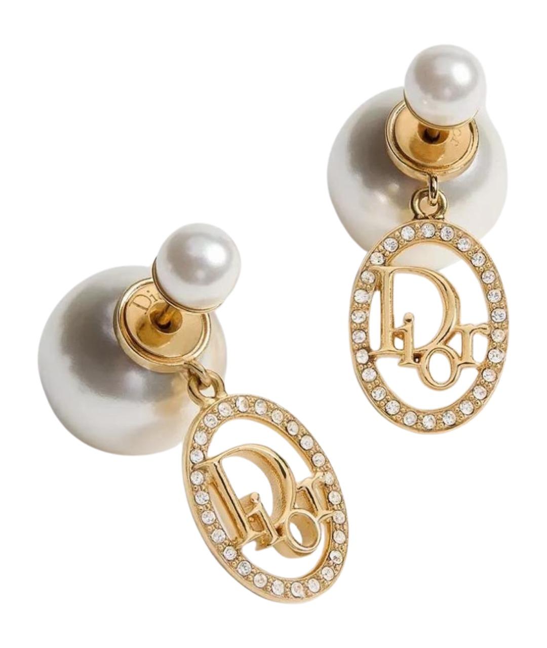 CHRISTIAN DIOR Золотые металлические серьги, фото 1