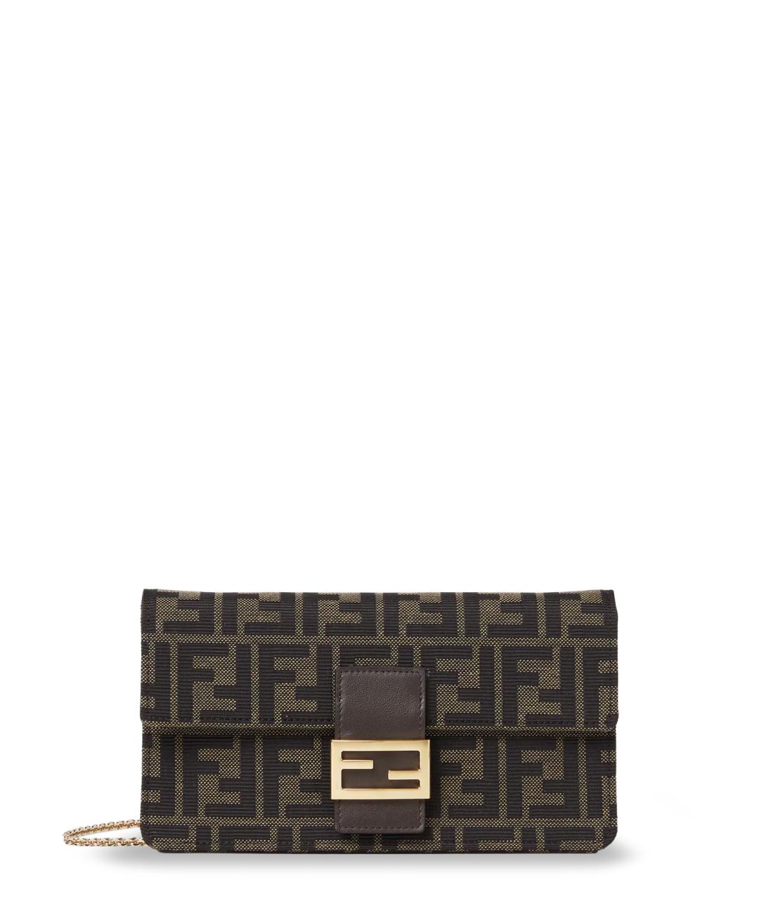 FENDI Коричневая тканевая сумка через плечо, фото 1
