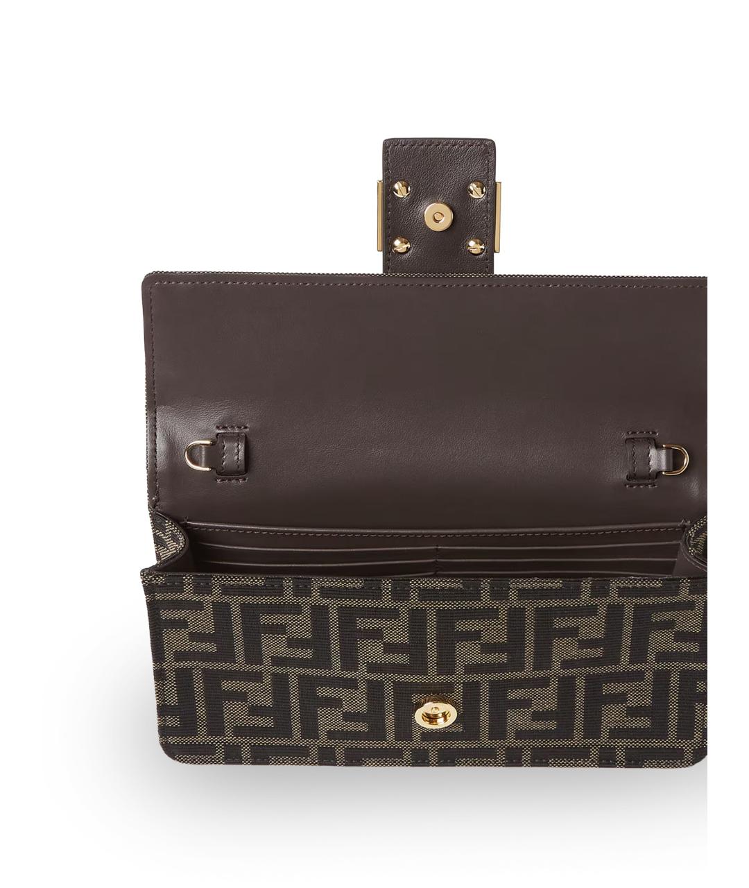 FENDI Коричневая тканевая сумка через плечо, фото 4