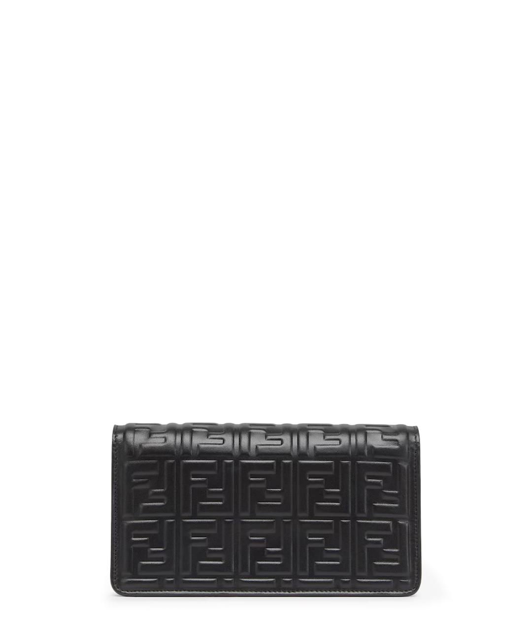 FENDI Черная кожаная сумка через плечо, фото 2