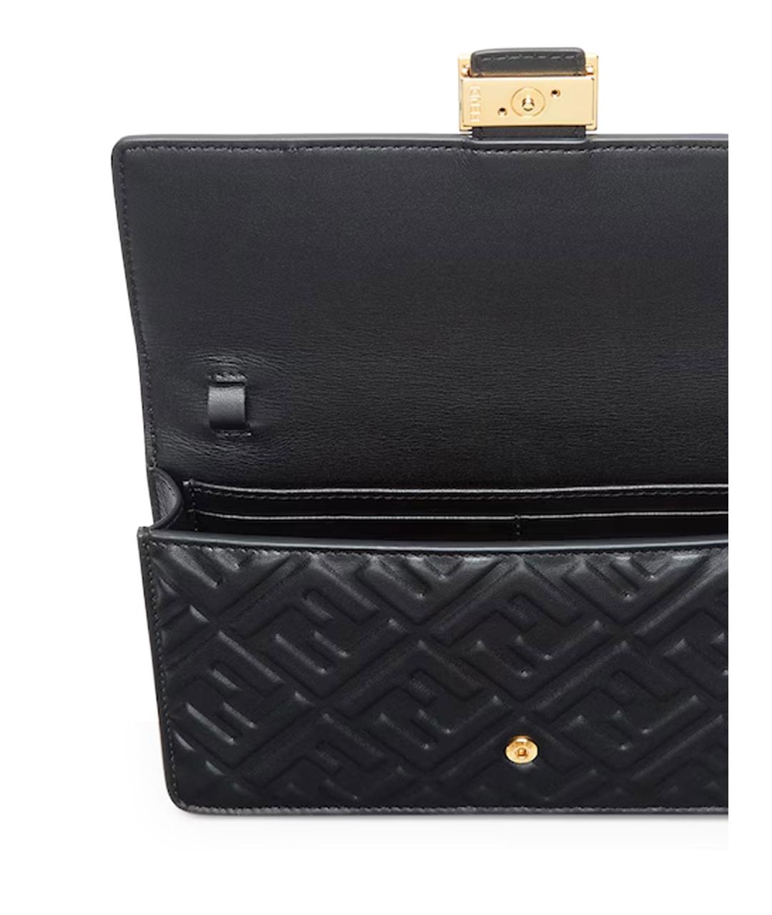 FENDI Черная кожаная сумка через плечо, фото 4