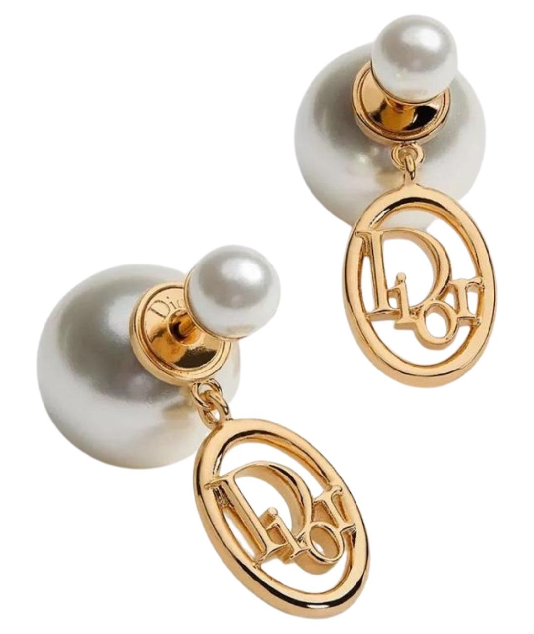 CHRISTIAN DIOR Золотые металлические серьги, фото 1