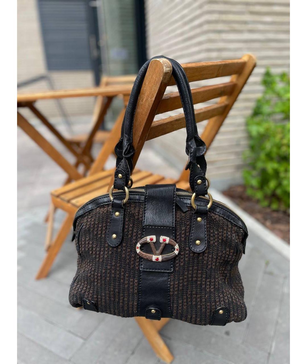 VALENTINO Коричневая тканевая сумка тоут, фото 9