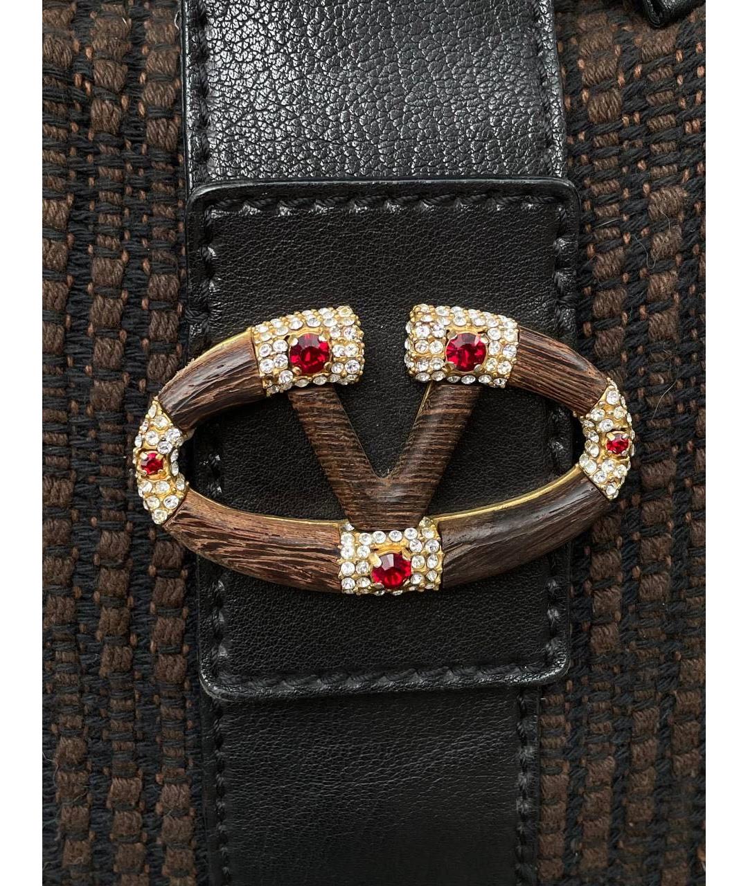 VALENTINO Коричневая тканевая сумка тоут, фото 4