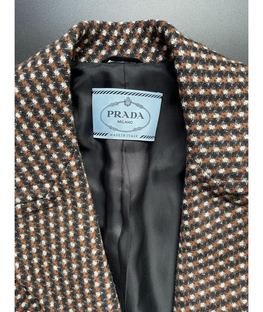 PRADA Коричневый шерстяной жакет/пиджак, фото 3