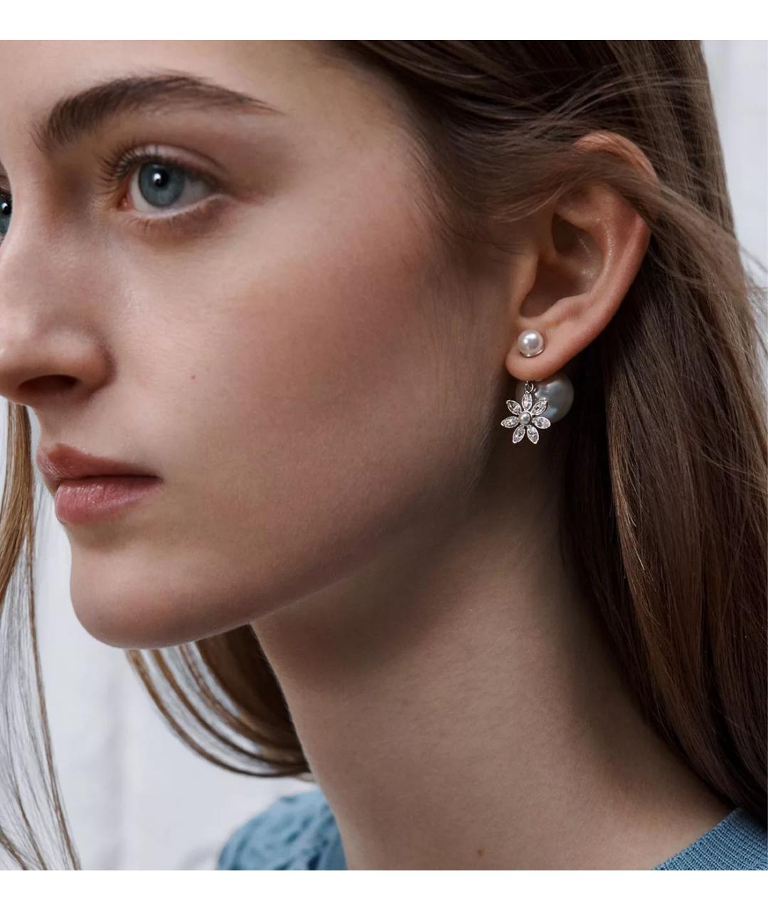 CHRISTIAN DIOR Серебряные металлические серьги, фото 3