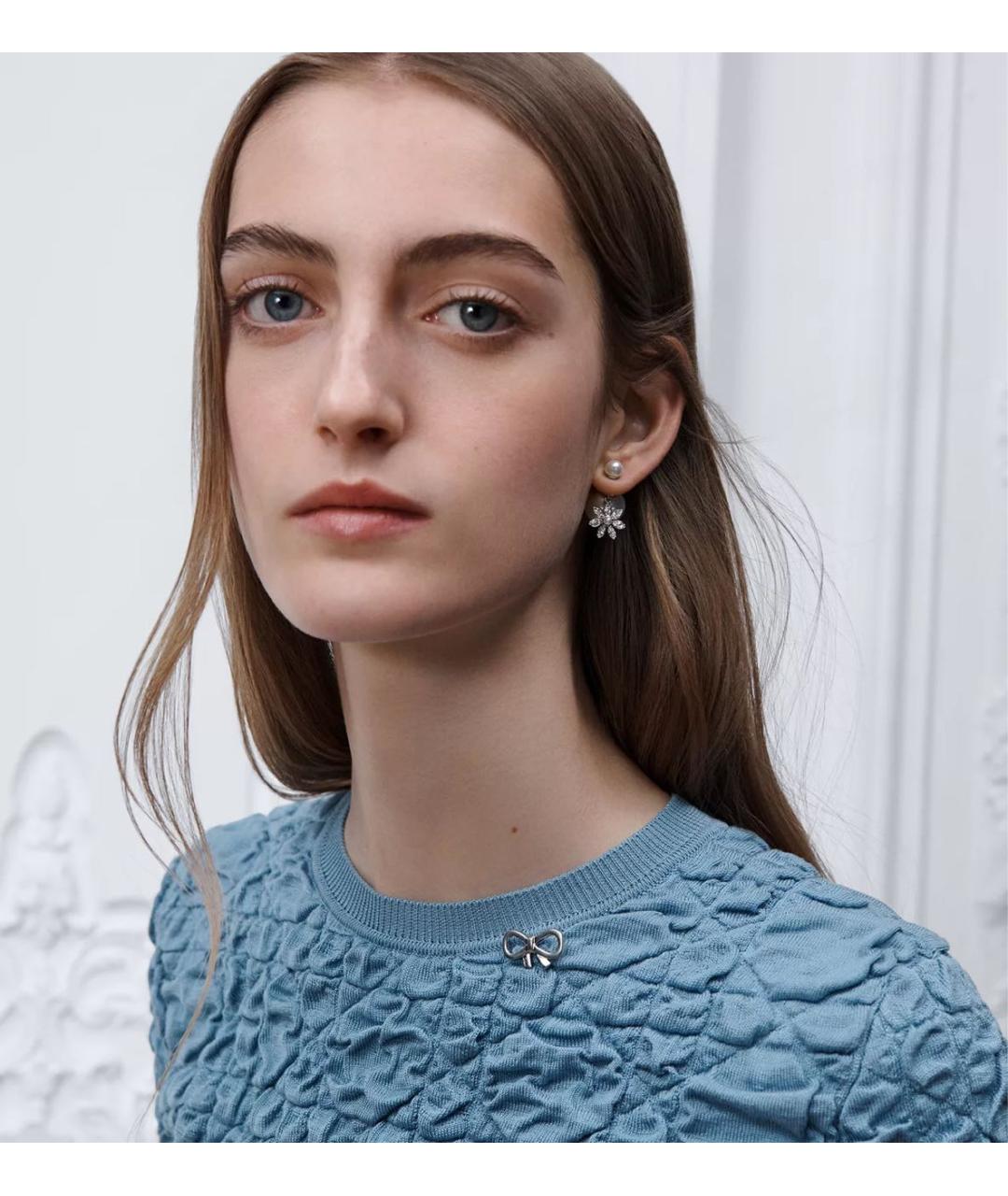 CHRISTIAN DIOR Серебряные металлические серьги, фото 2