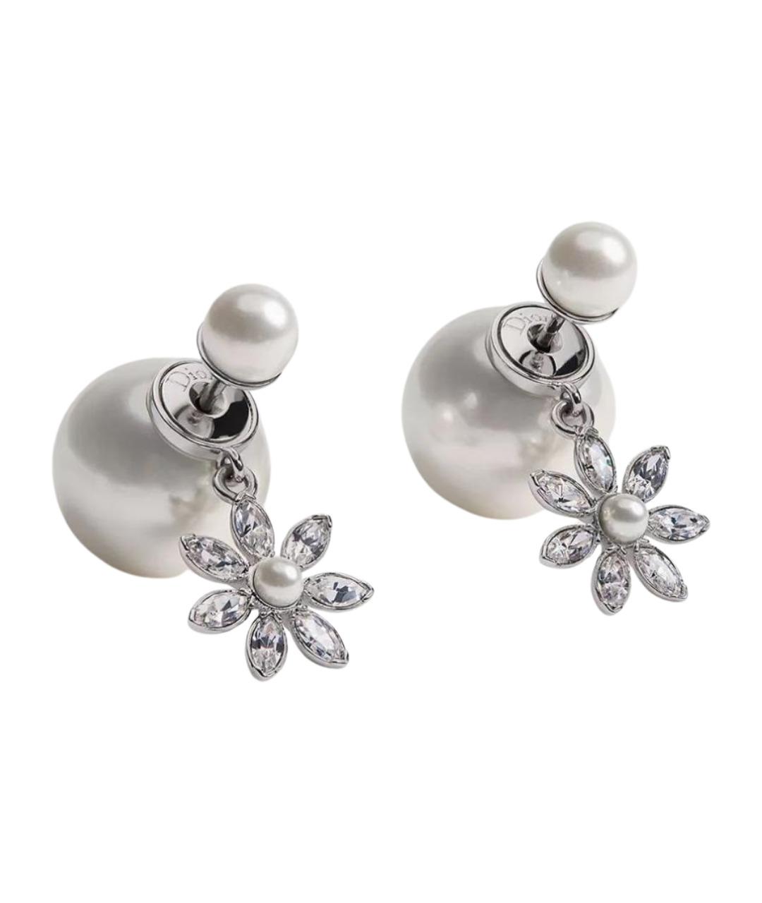 CHRISTIAN DIOR Серебряные металлические серьги, фото 1