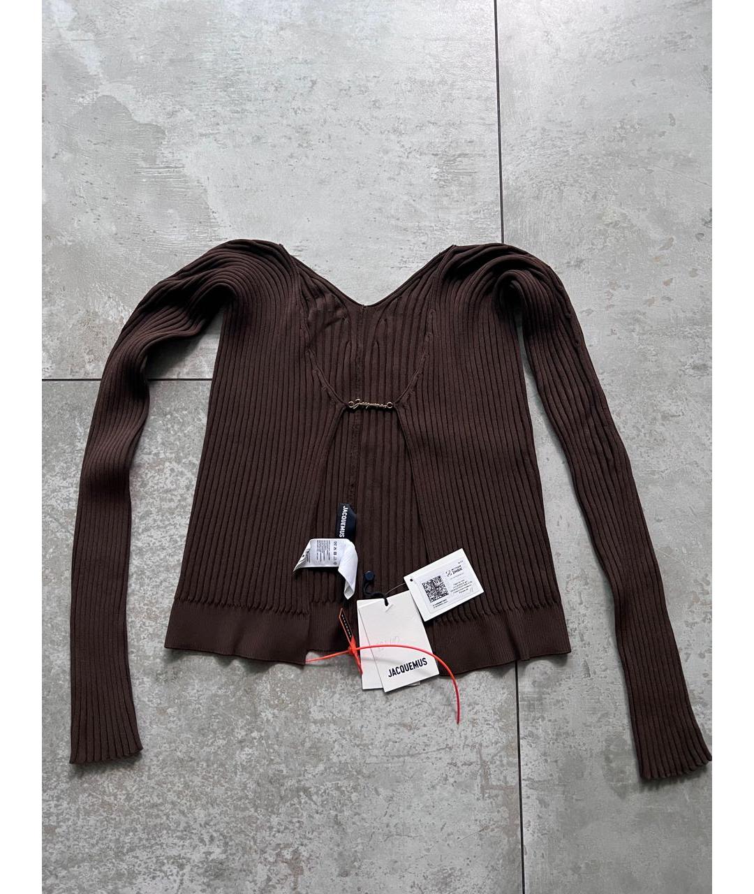 JACQUEMUS Коричневый вискозный кардиган, фото 2