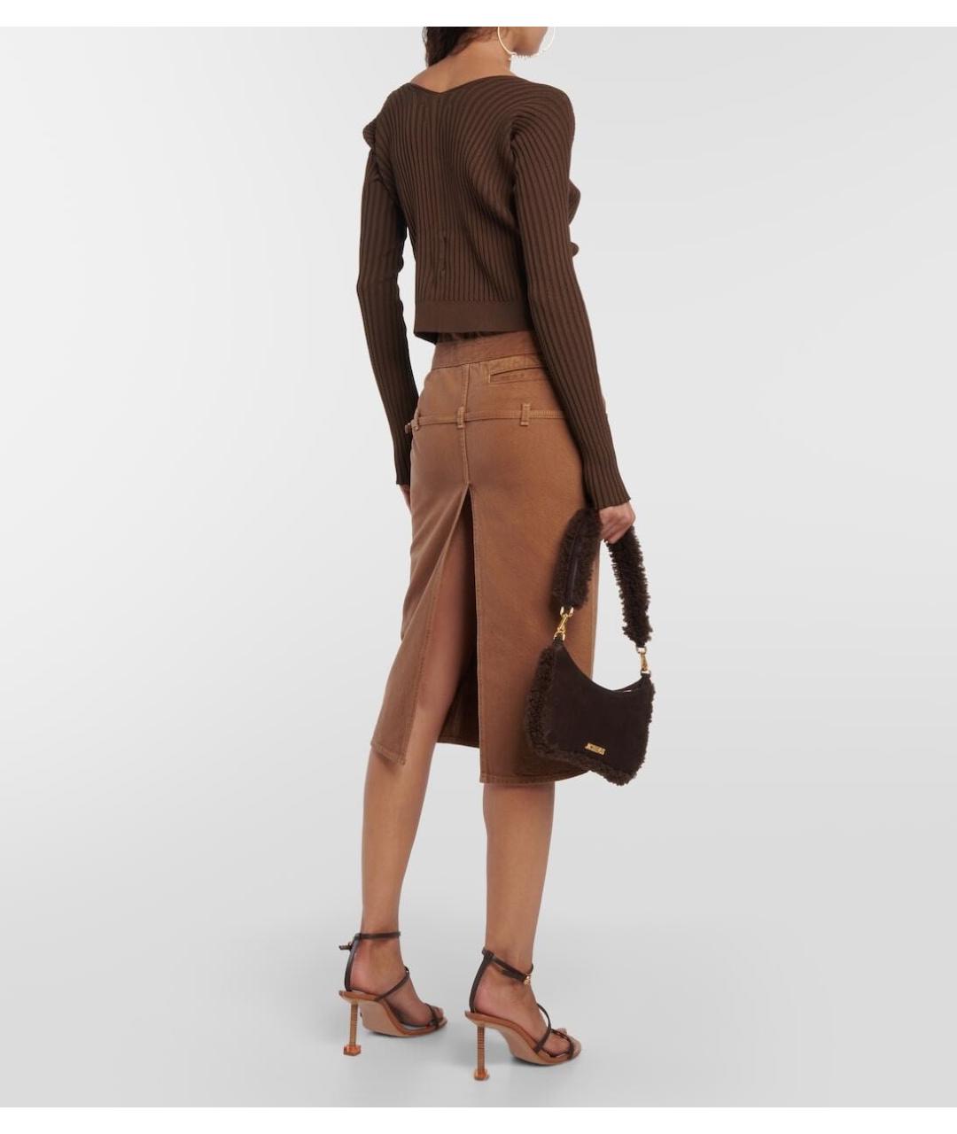 JACQUEMUS Коричневый вискозный кардиган, фото 8