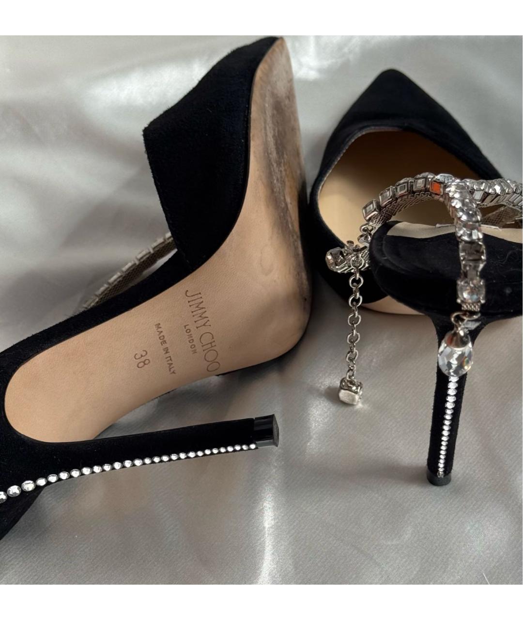 JIMMY CHOO Черные замшевые туфли, фото 6