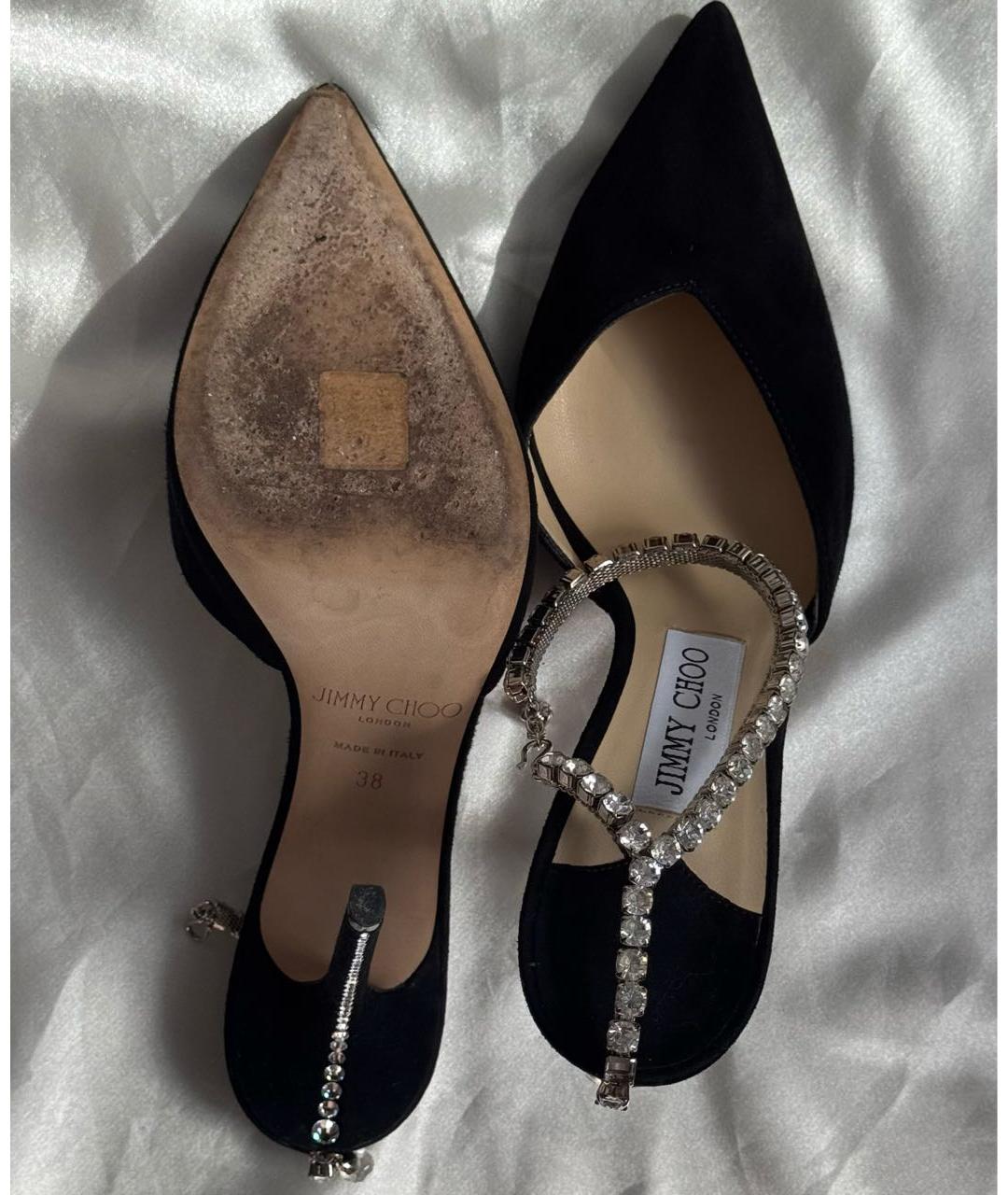 JIMMY CHOO Черные замшевые туфли, фото 7