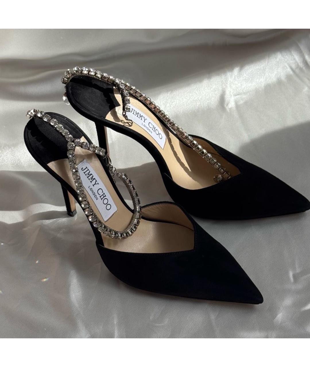 JIMMY CHOO Черные замшевые туфли, фото 8