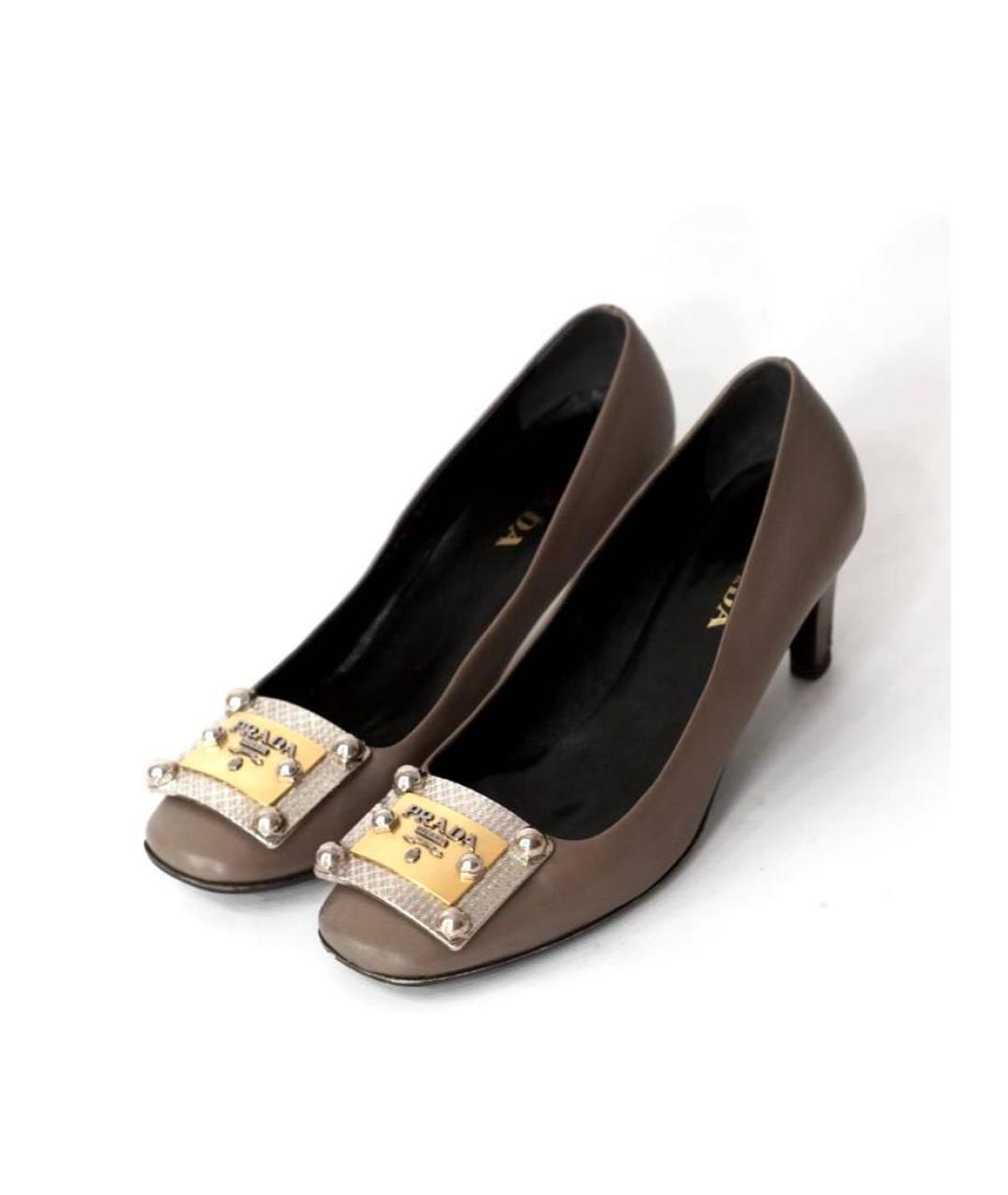 PRADA Коричневые кожаные туфли, фото 2