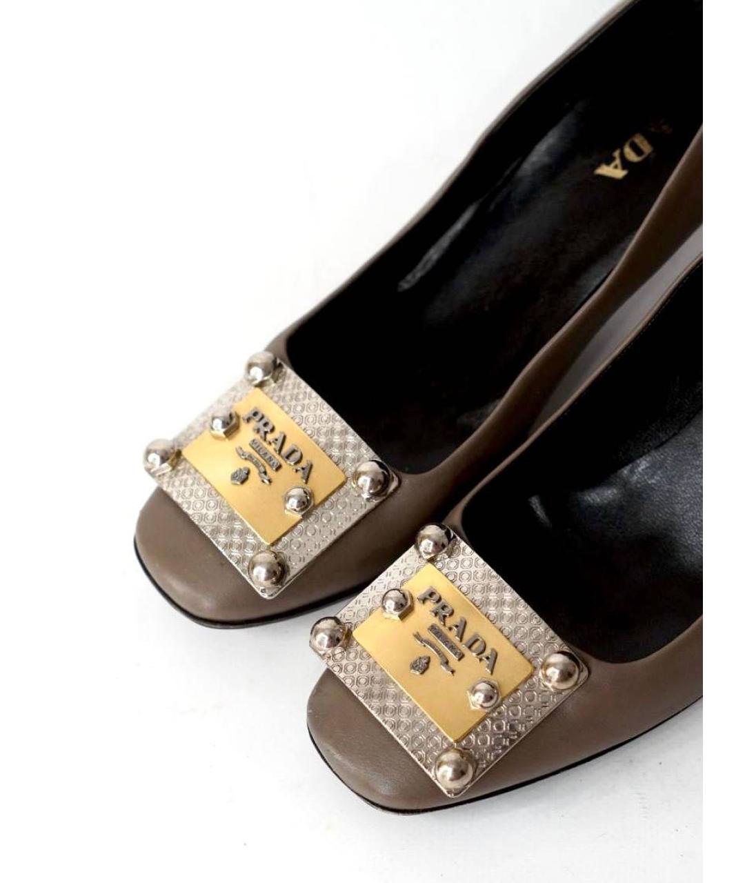 PRADA Коричневые кожаные туфли, фото 5