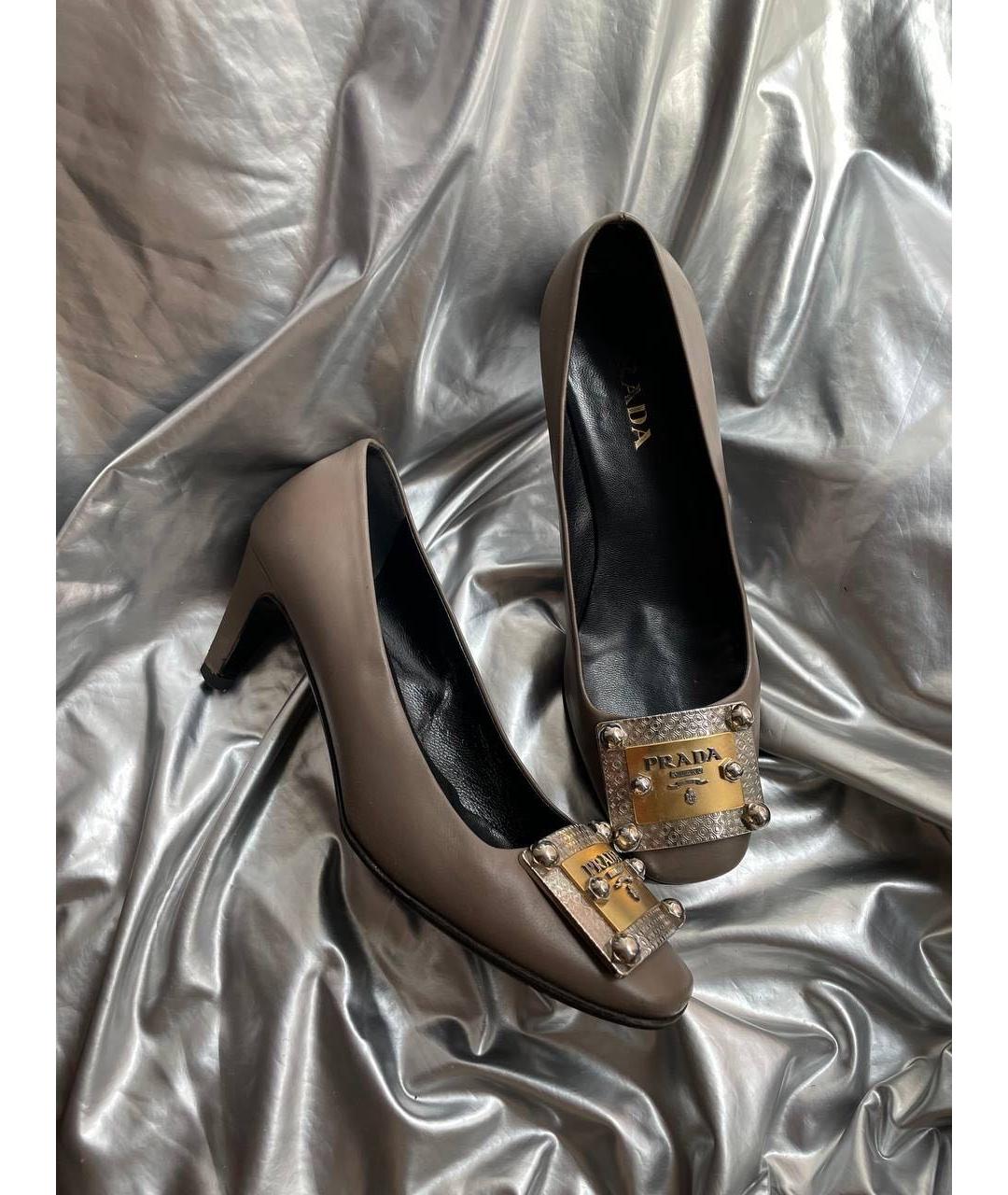 PRADA Коричневые кожаные туфли, фото 9
