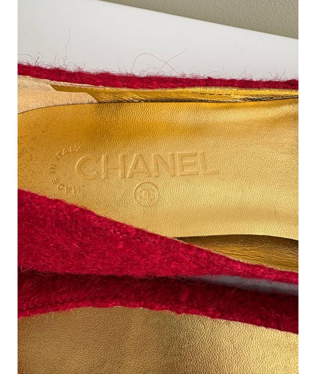 CHANEL Красные балетки, фото 5