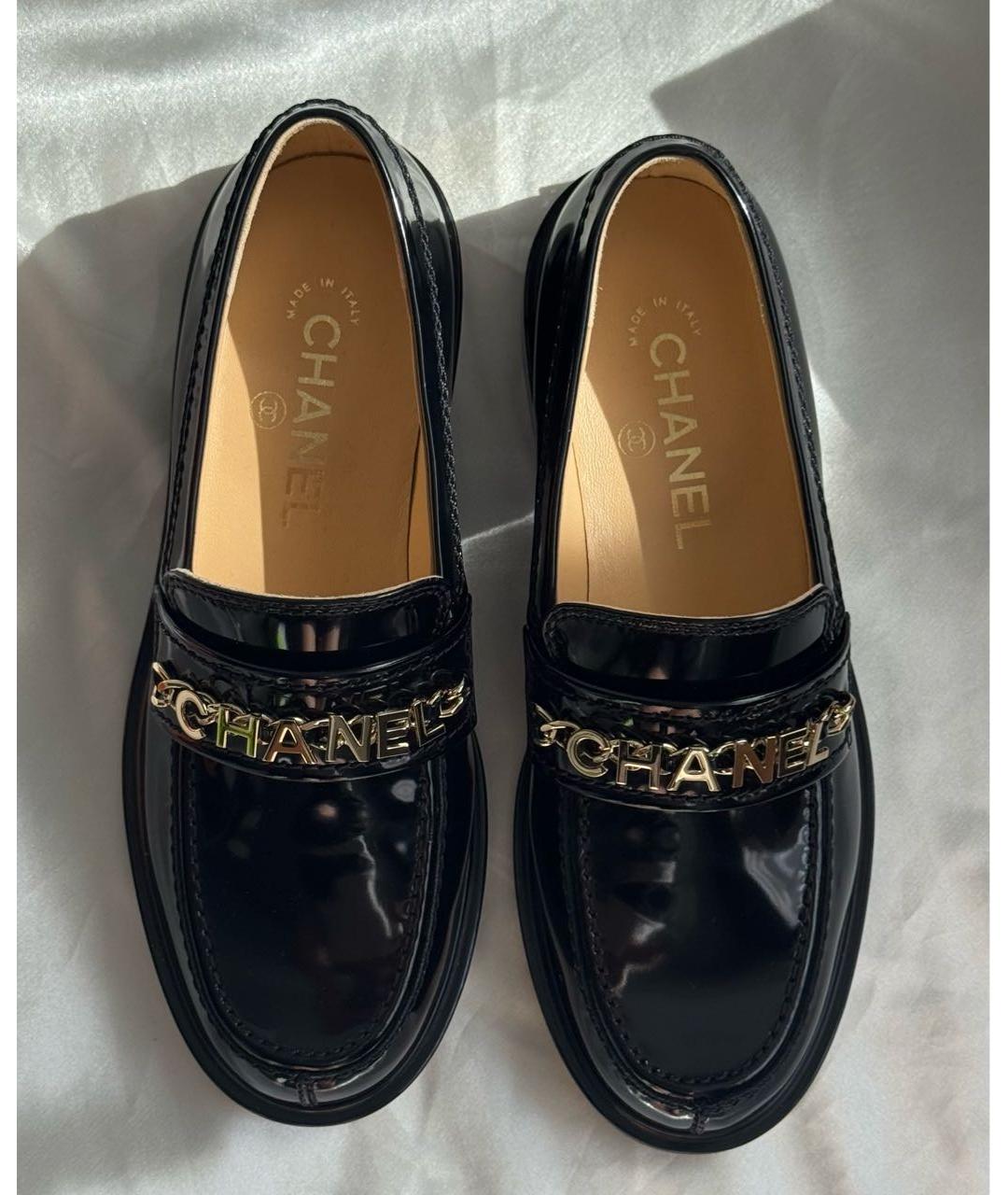 CHANEL Черные лоферы из лакированной кожи, фото 7