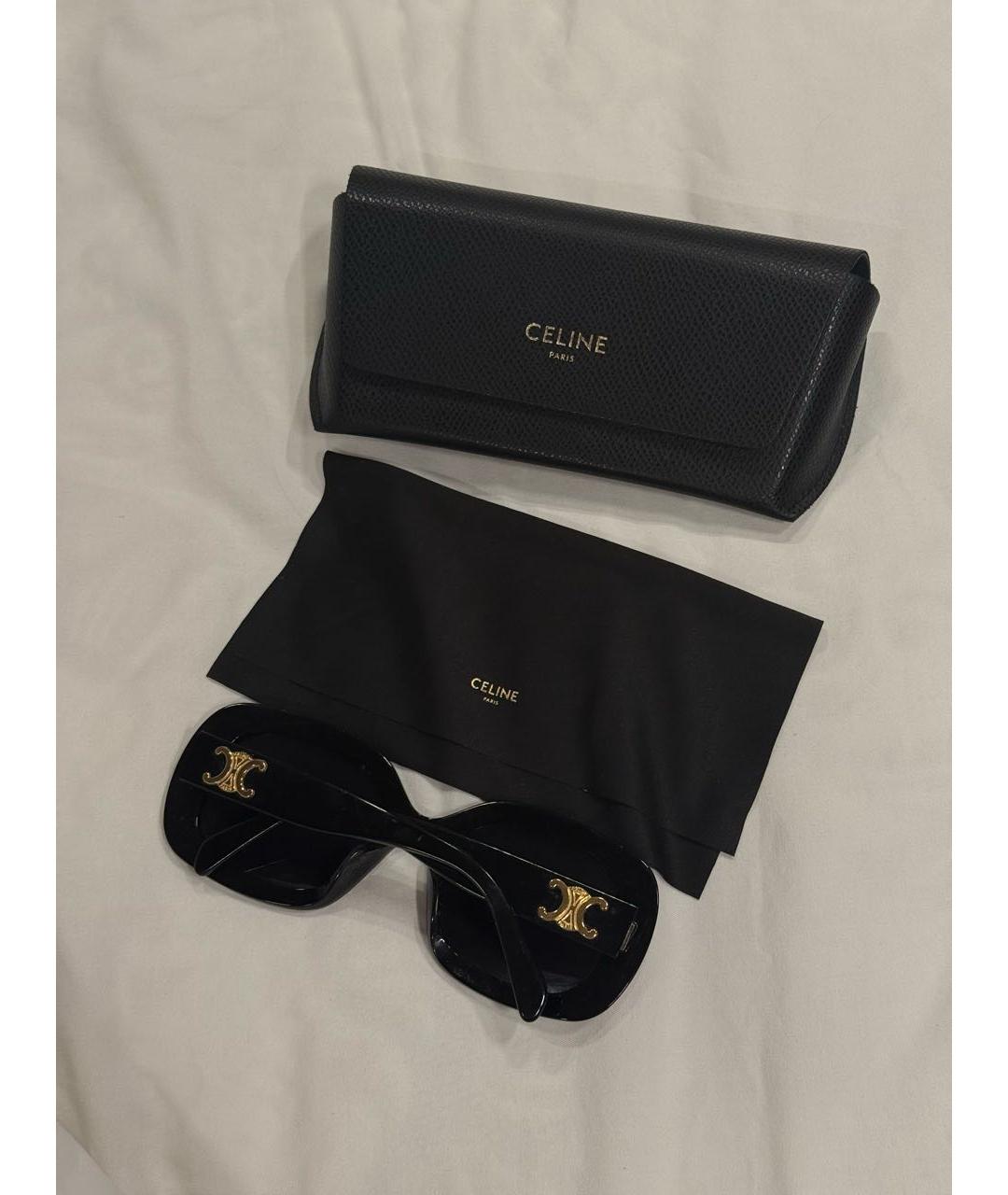 CELINE Черные металлические солнцезащитные очки, фото 4