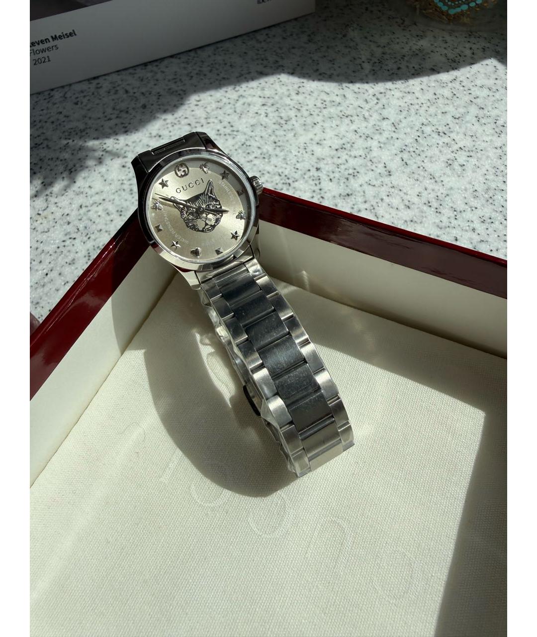 GUCCI Серебряные стальные часы, фото 8