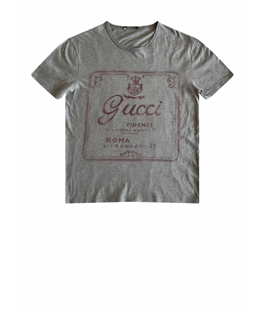 GUCCI Серая хлопковая футболка, фото 1