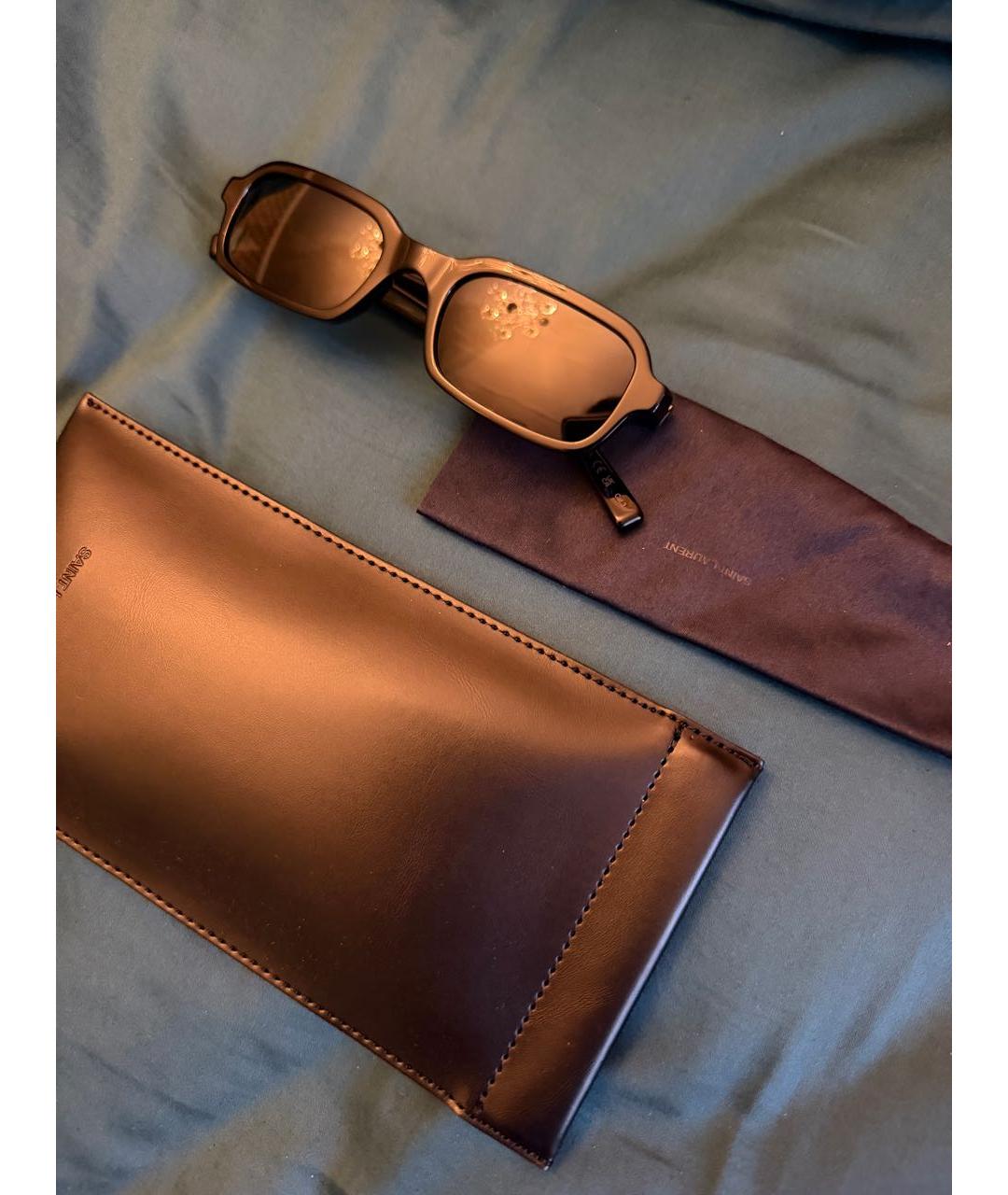 SAINT LAURENT Черные пластиковые солнцезащитные очки, фото 5
