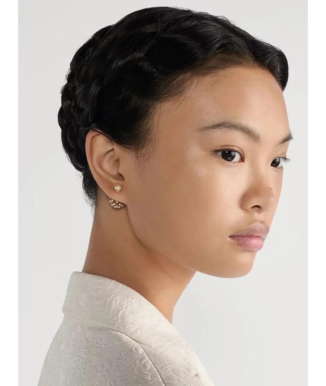 CHRISTIAN DIOR Золотые металлические серьги, фото 2