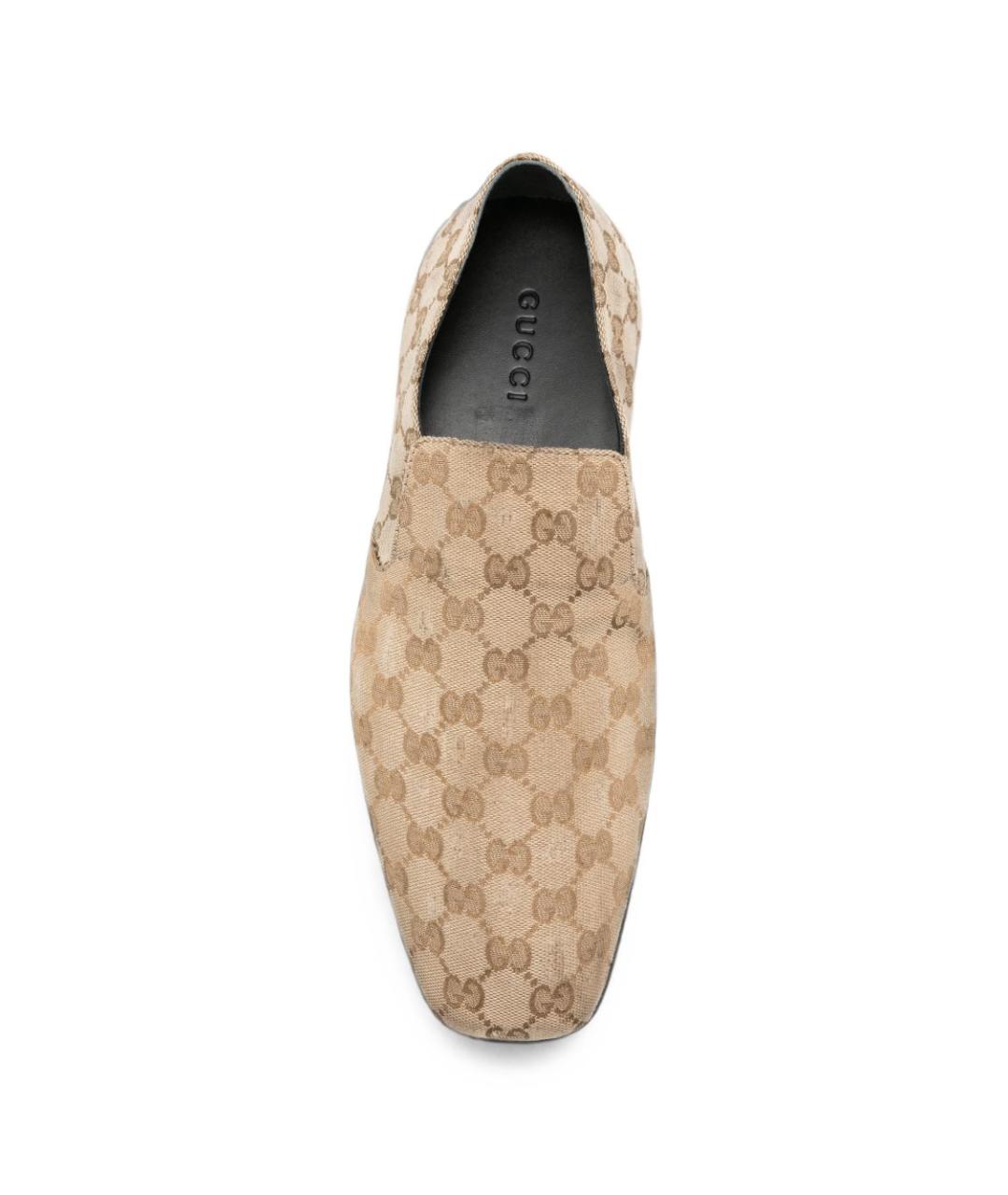 GUCCI Бежевые текстильные лоферы, фото 2