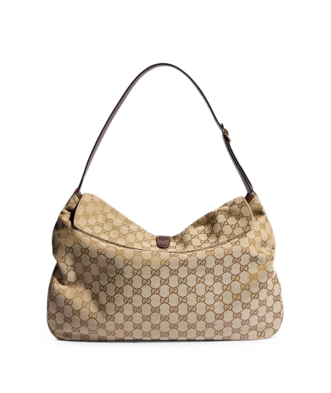 GUCCI Бежевая жаккардовая сумка на плечо, фото 2